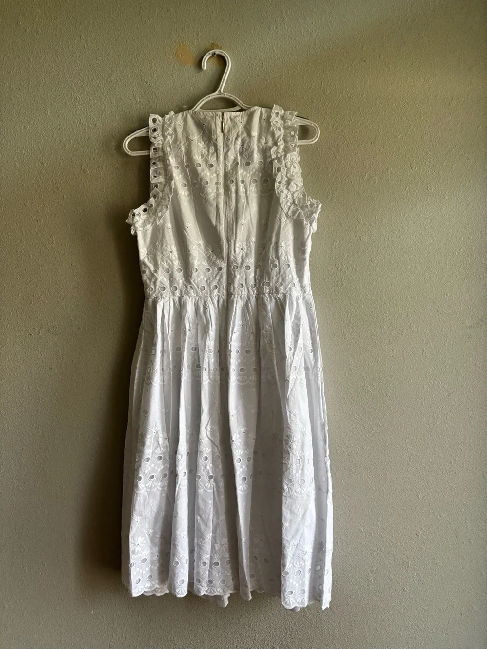 kate spade White Eyelet Sleeveless Midi Dress